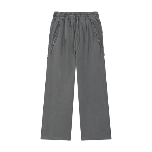 DARKFRASER Snow Washed Tape Raw Edge Sweatpants