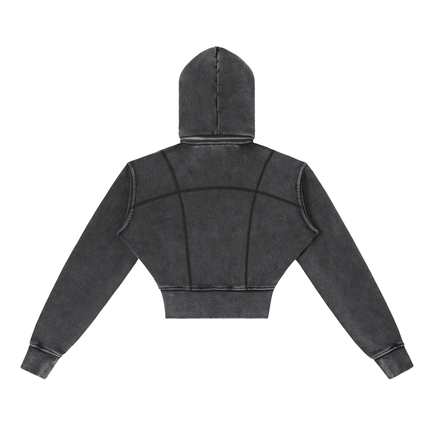 DARKFRASER Vintage Washed Cropped Fleece Hoodie